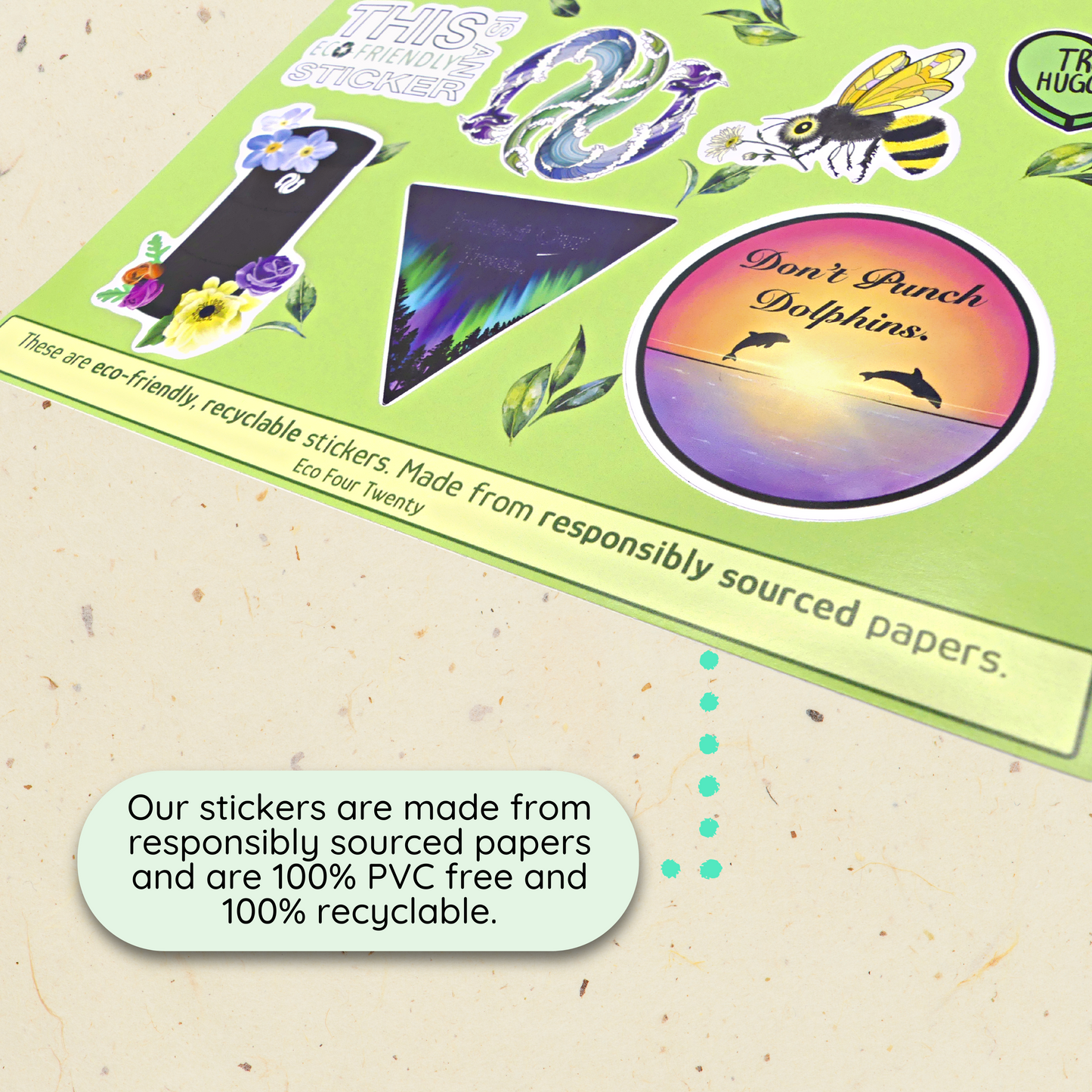 Eco-Paper Sticker Sheet - 100% Sustainably Sourced and Recyclable Stickers