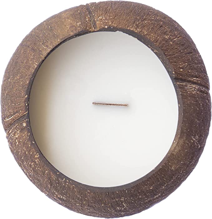 Load image into Gallery viewer, Natural Coconut Candle in a Real Coconut! Mixture of Natural Coconut and Soy Wax - Burns Over 40 Hours!
